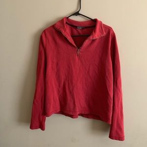 cropped quarter zip sweatshirt